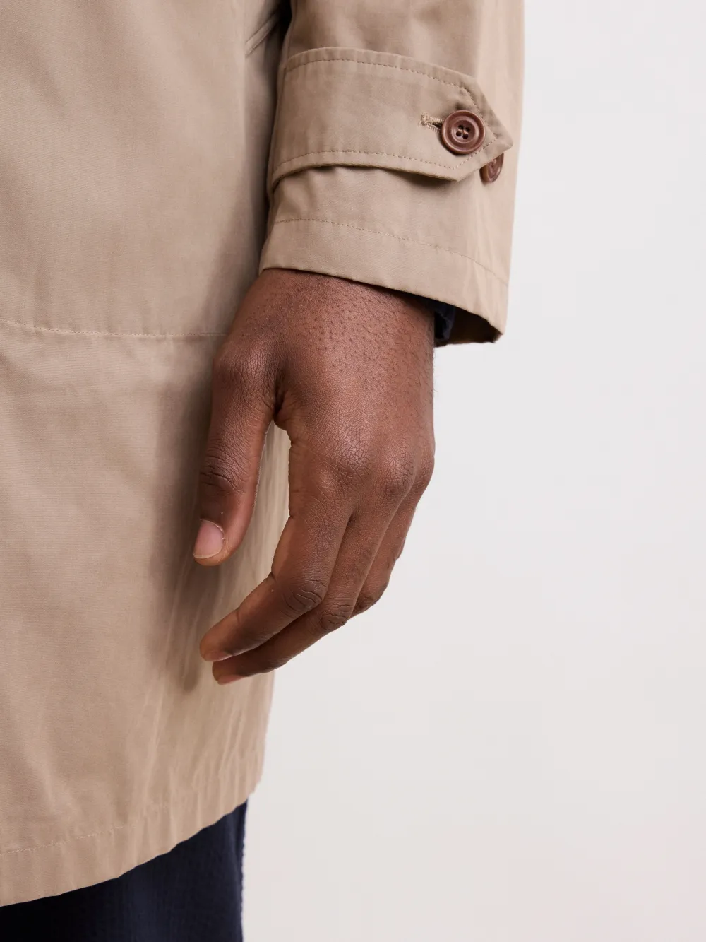 Casual Style Men's Beige Coat