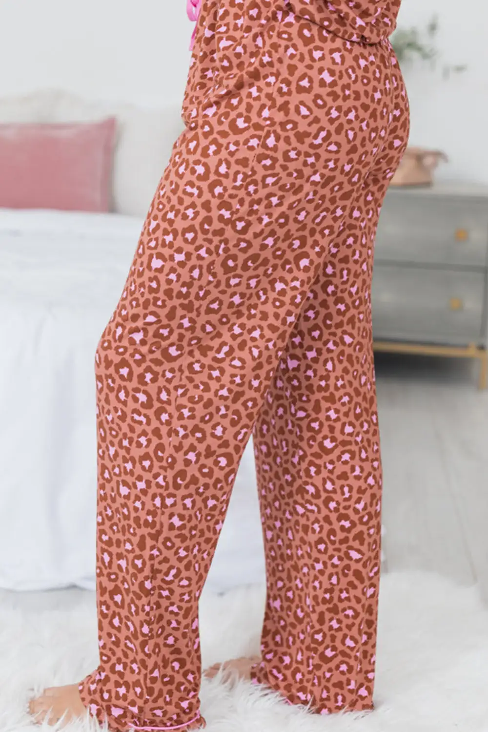 Soft Leopard Print Short Pajama Set
