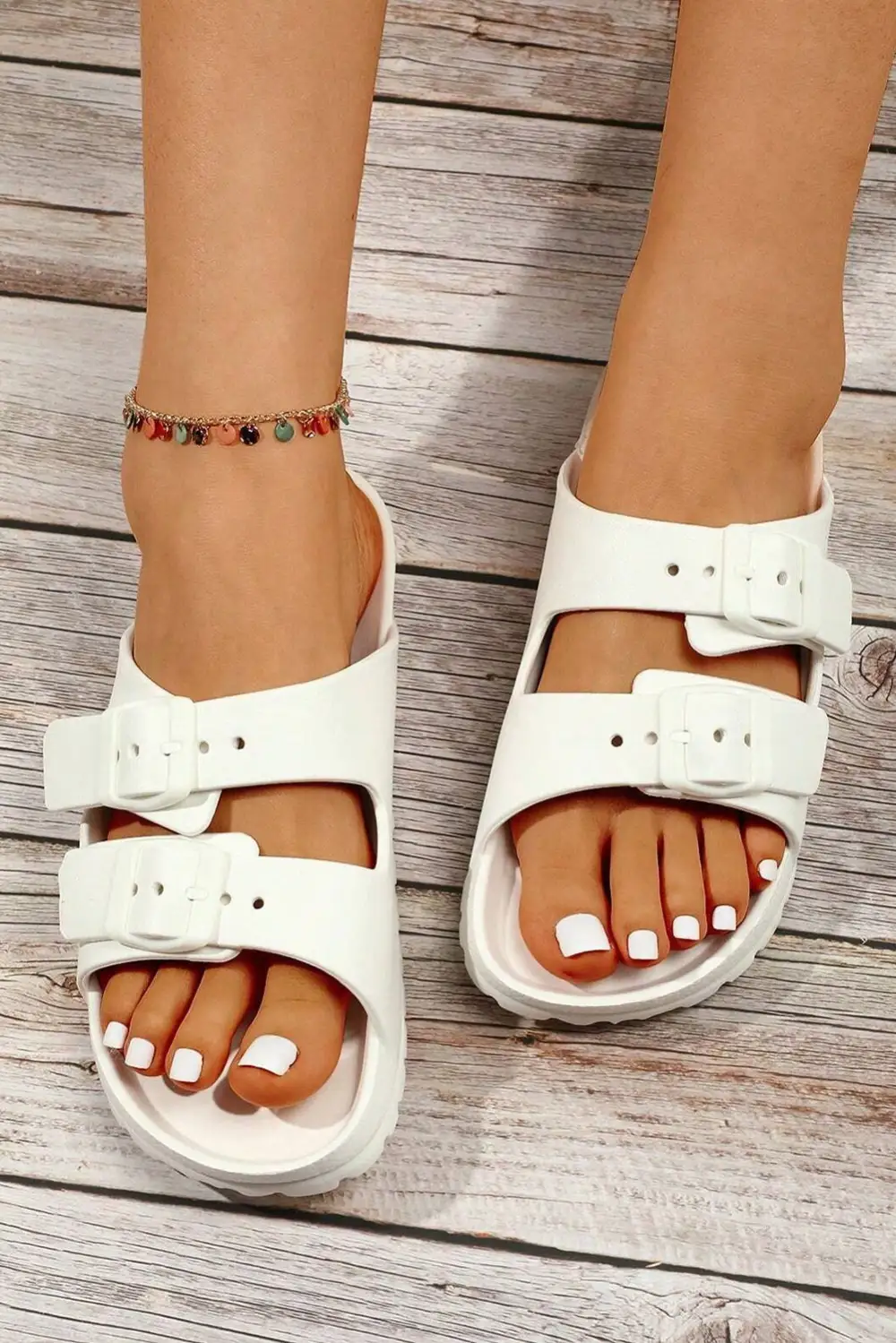 Double Buckle Eva Slide Slippers Everyday