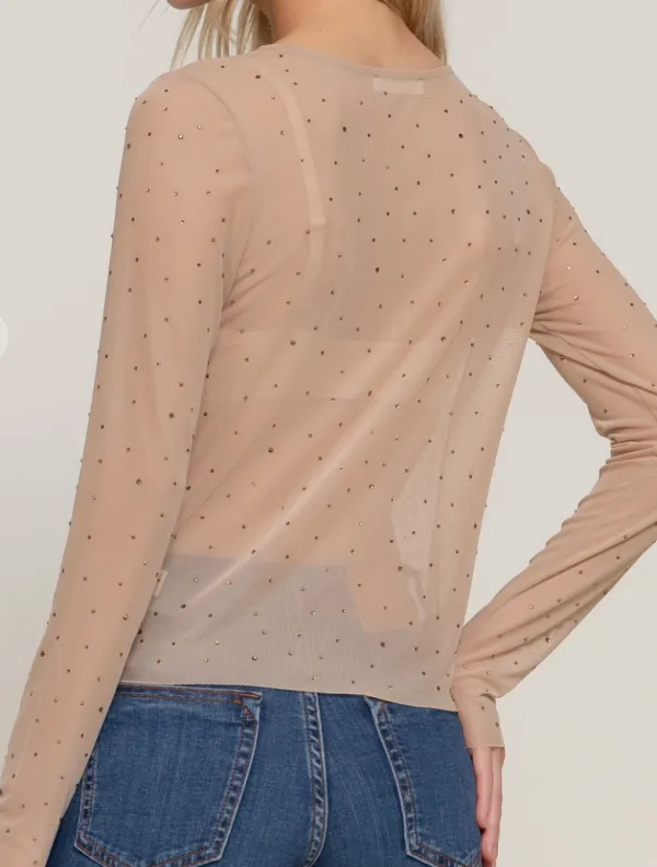 Mesh Rhinestones Tee