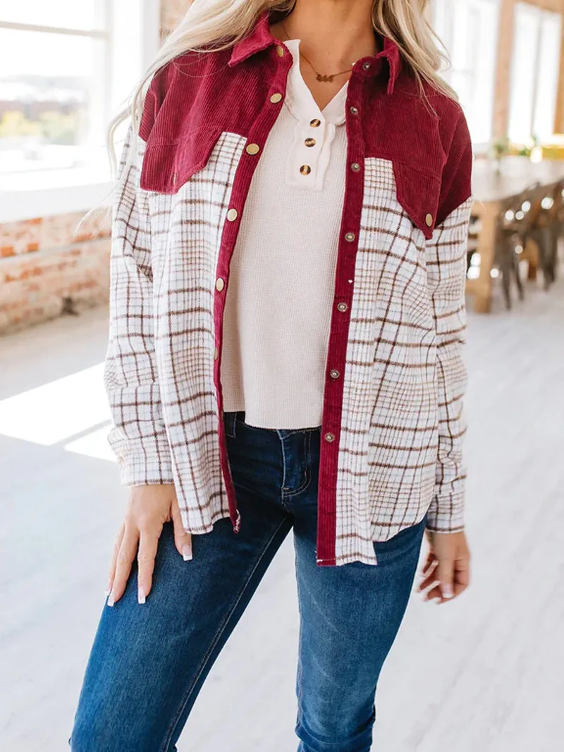 Women's Casual Elegant Plaid Jacket Coat