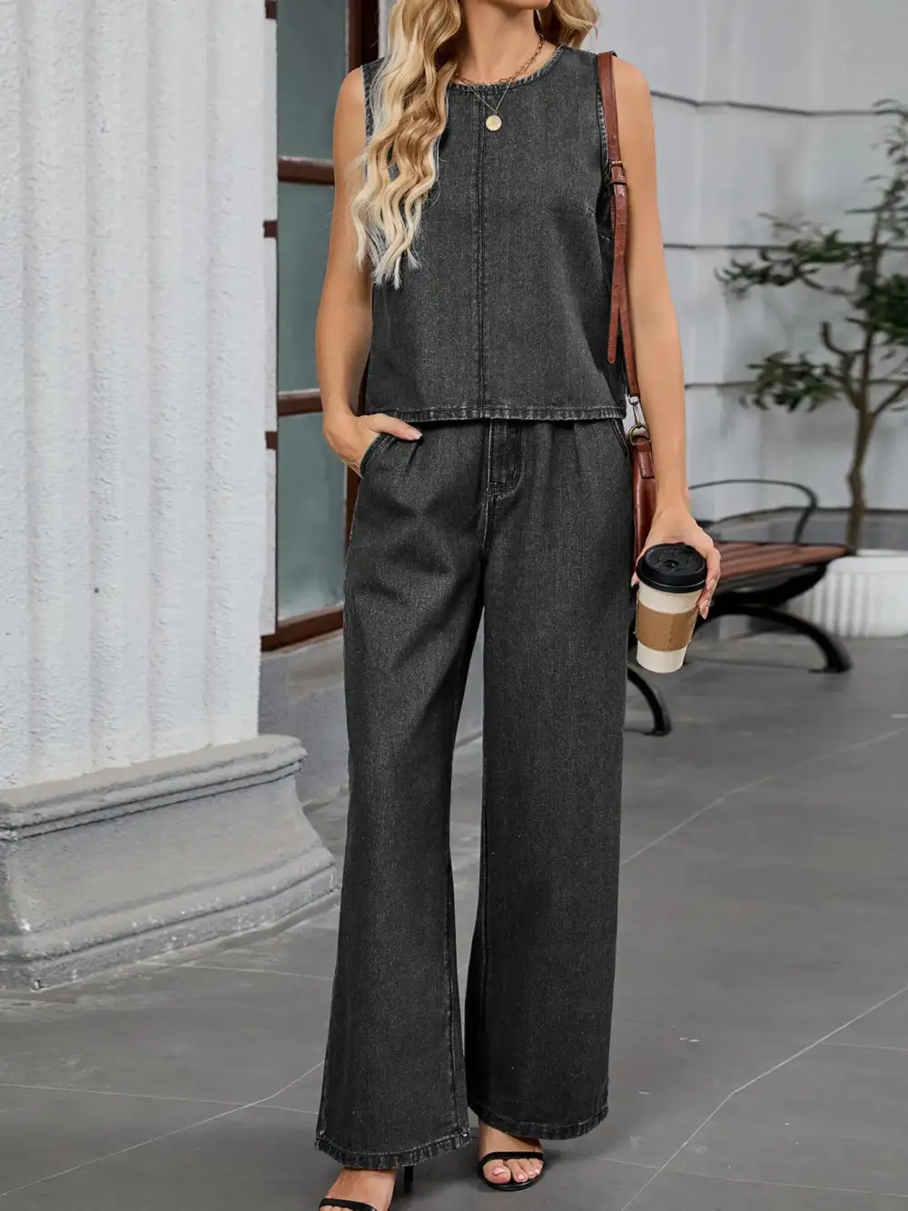 Denim Round Jumpsuit