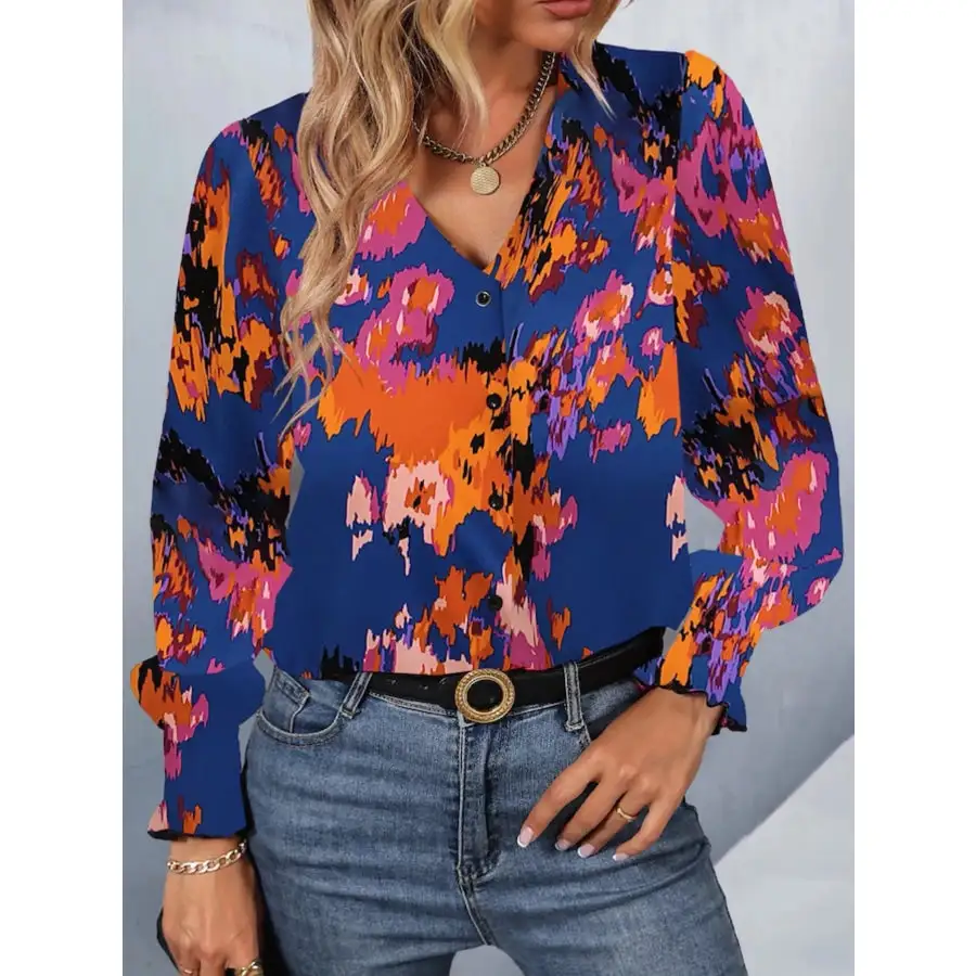 Everyday Button Up Print Button Up Shirt