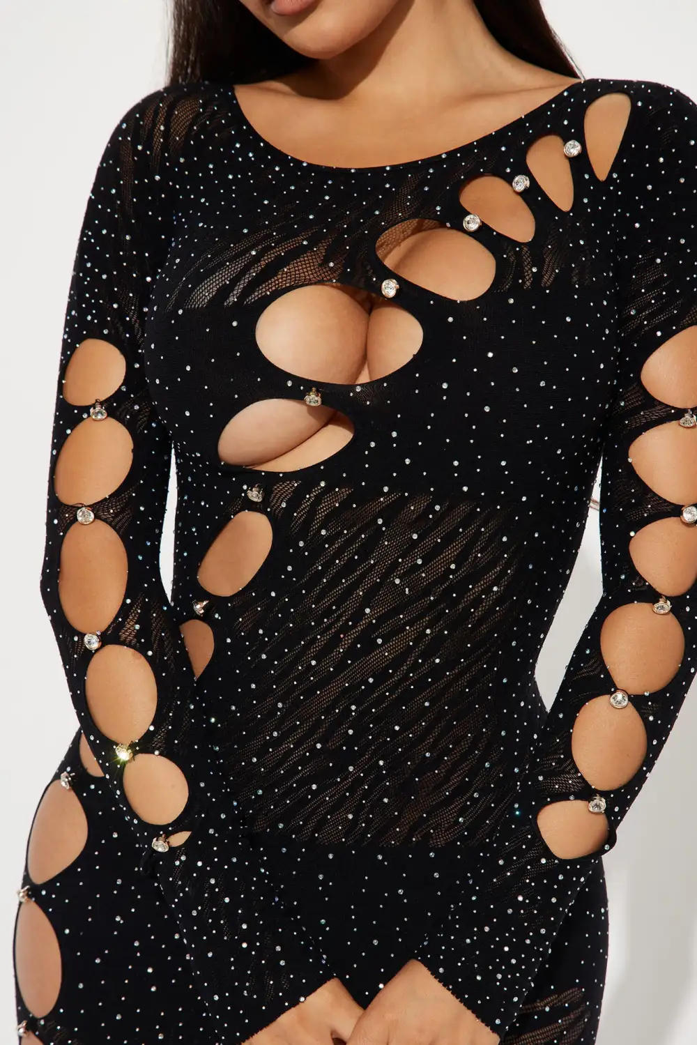 Tonight Only Embellished Seamless Mini Dress - Black