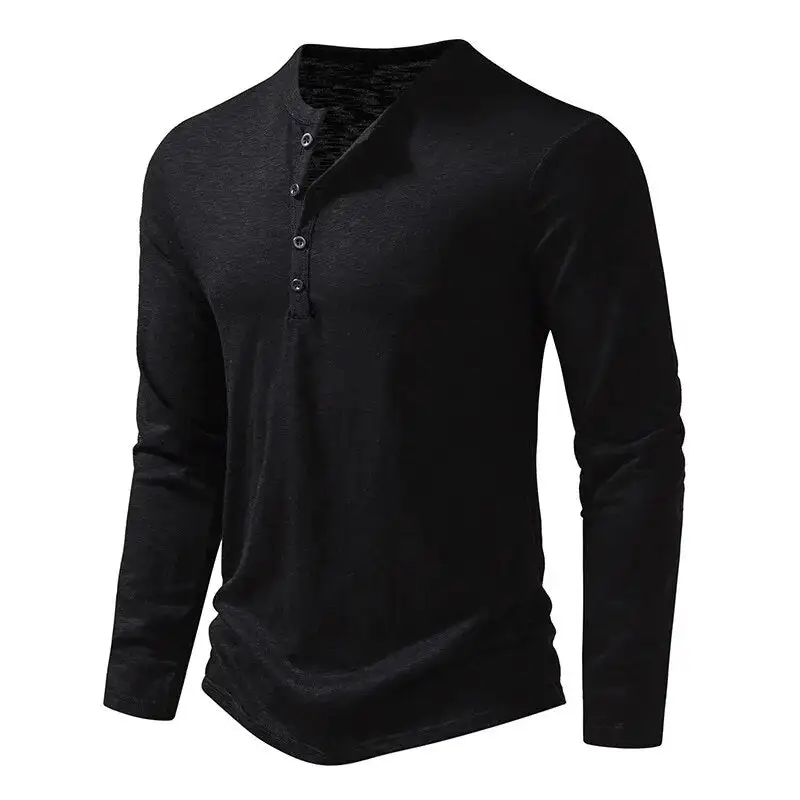 Slub Cotton Henley Shirt