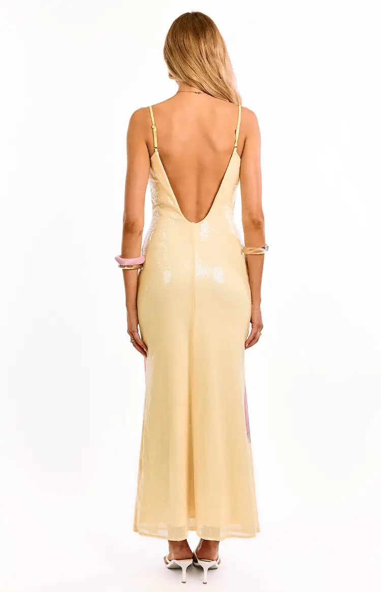 Floral Sequin Maxi Dress