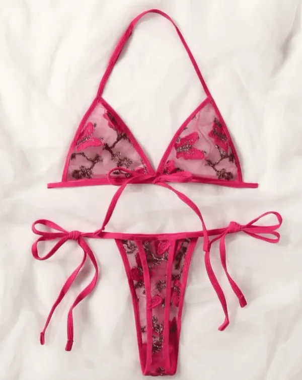 Butterfly Sheer Lingerie Set