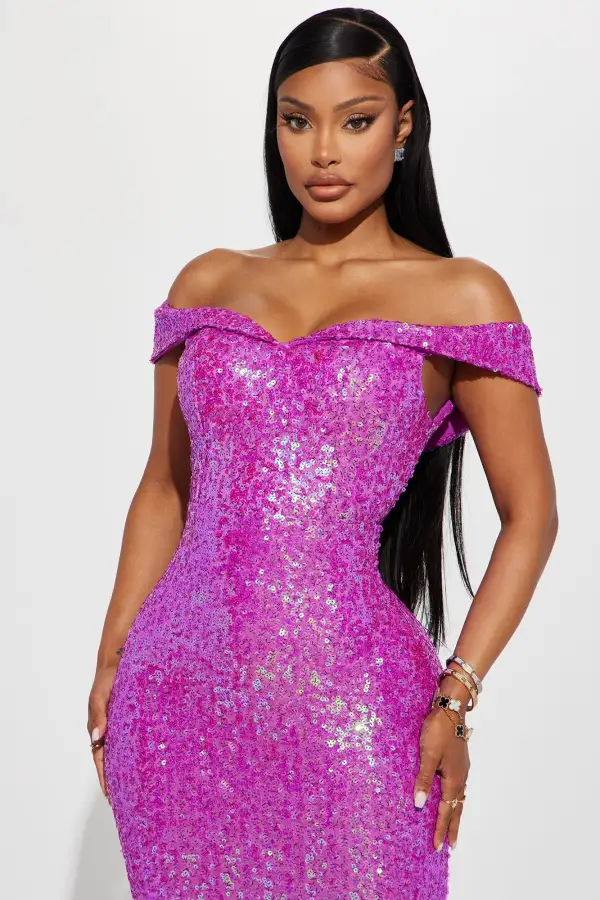Marcie Sequin Gown - Magenta
