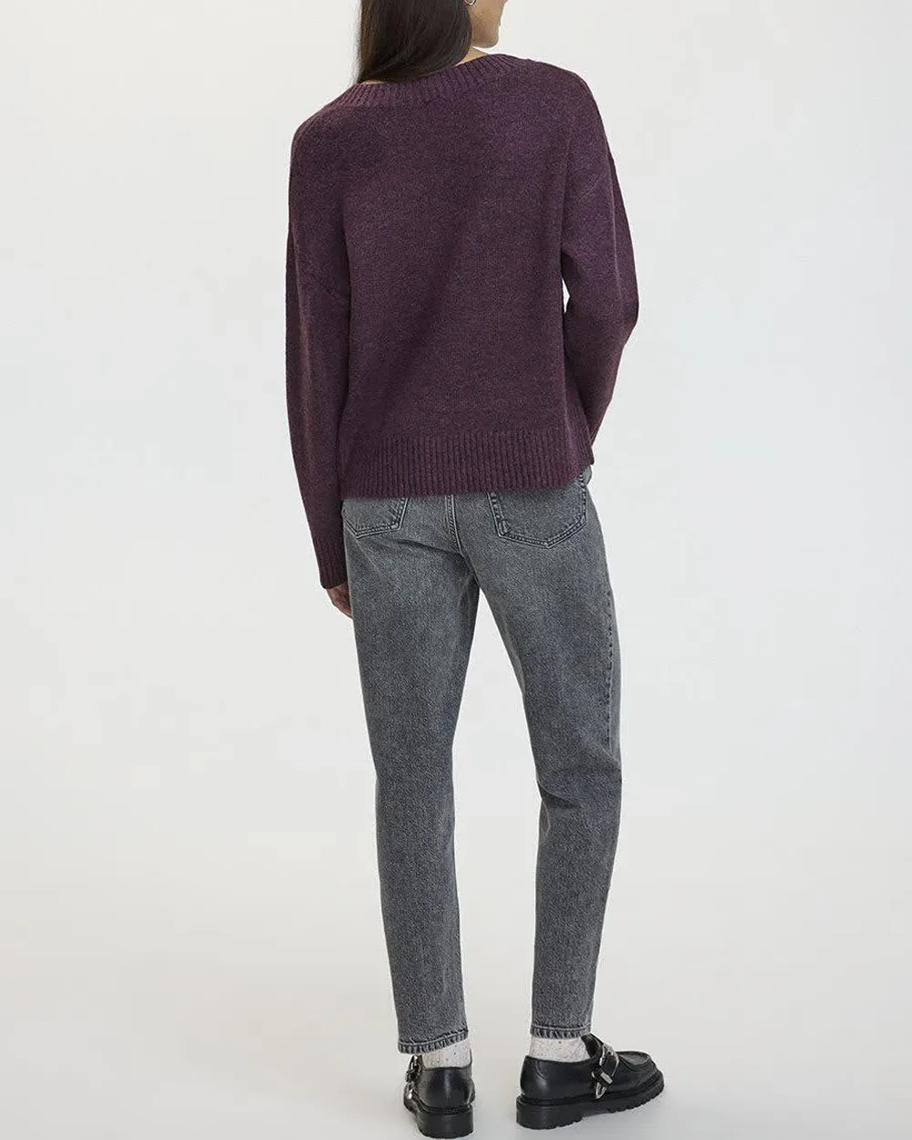 Plush Soft Long-Sleeve V-Neck Sweater