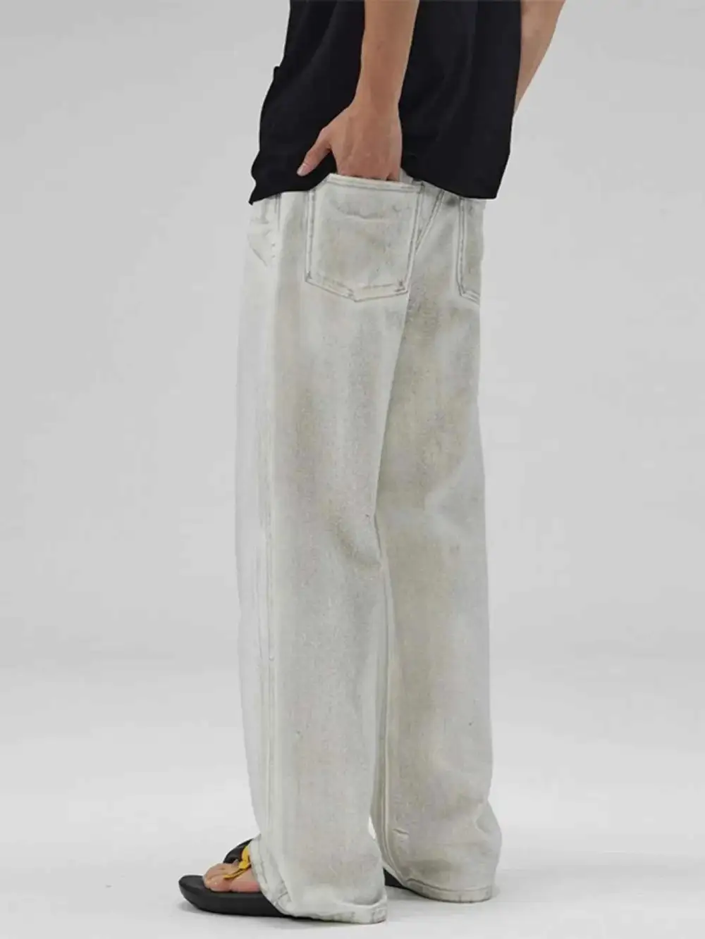 Utility Washed Wide Leg Jeans
