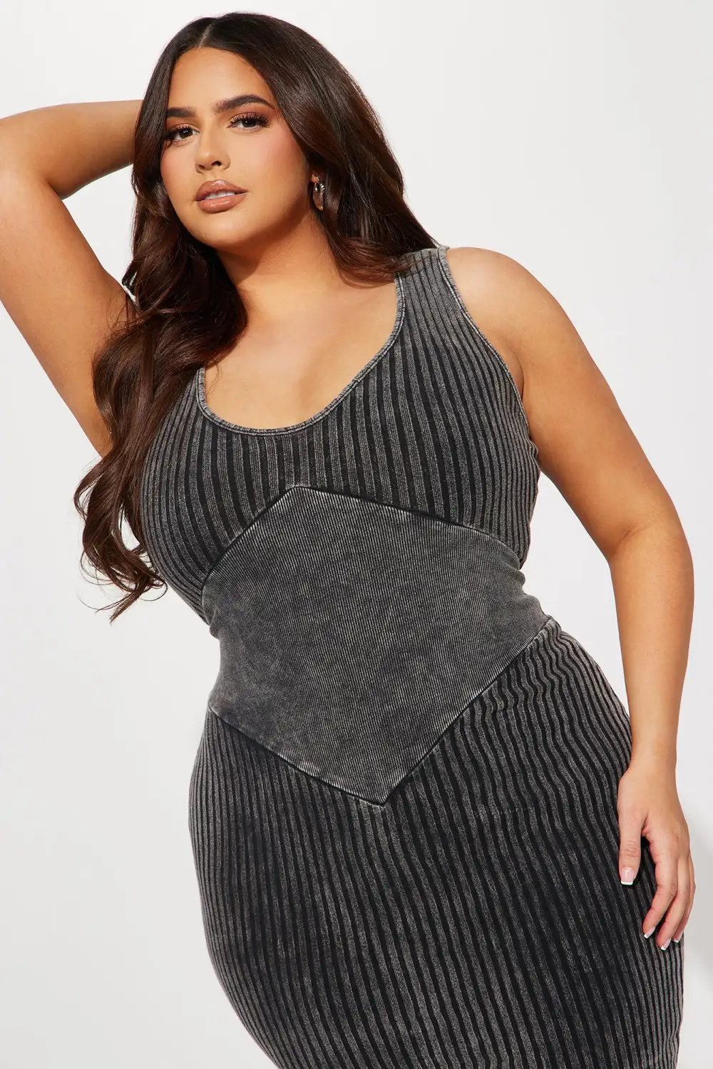Shirely Mineral Wash Maxi Dress - Grey