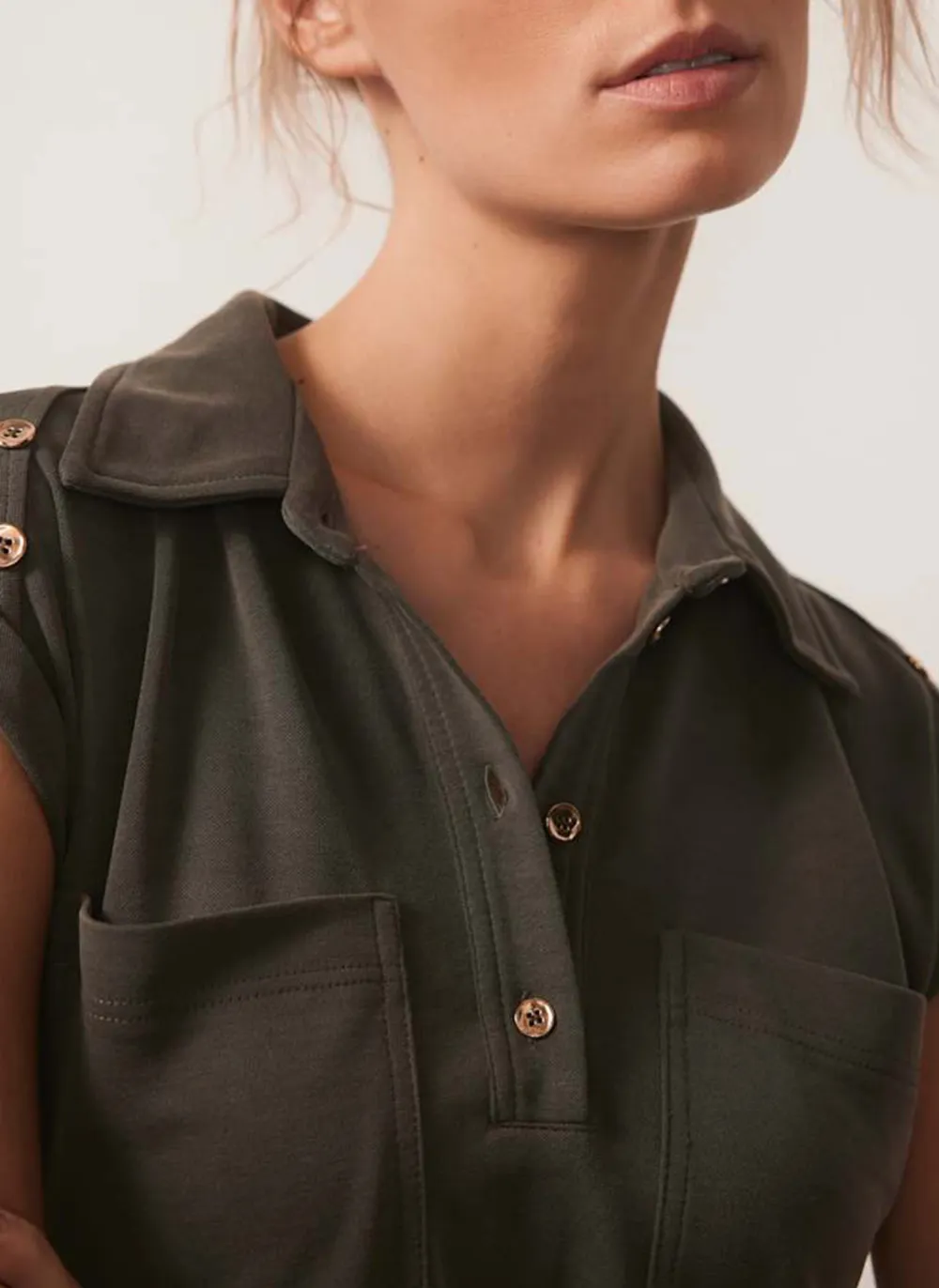 Casual Style Utility Midi Dress