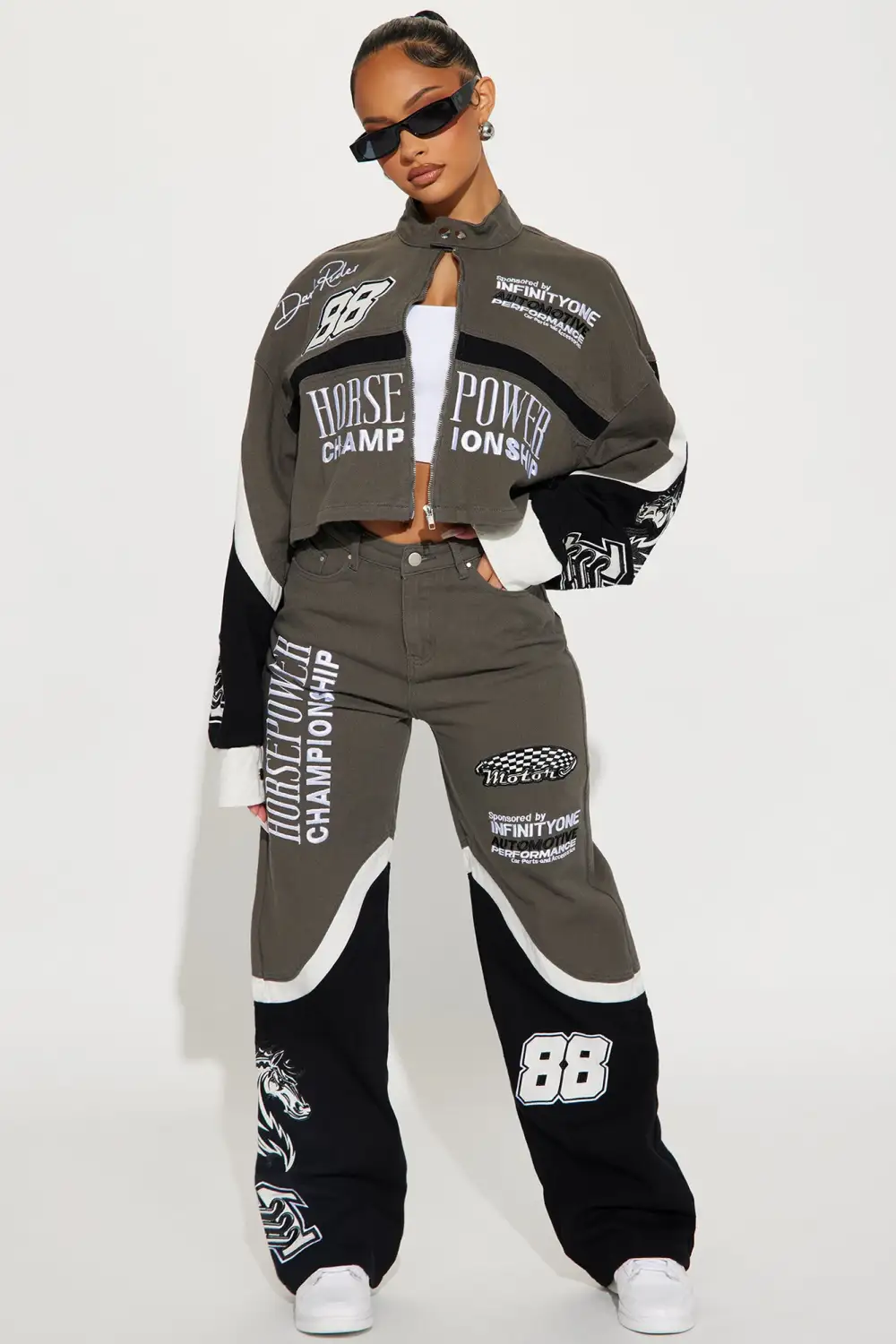 Full Speed Ahead Pant Set - Grey