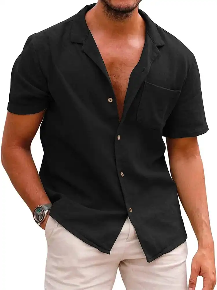 Soft Weave Cotton Linen Printed Shirt