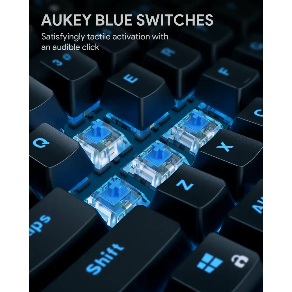 AUKEY KMG14 Mechanical Keyboard Compact 87Key with Gaming Software