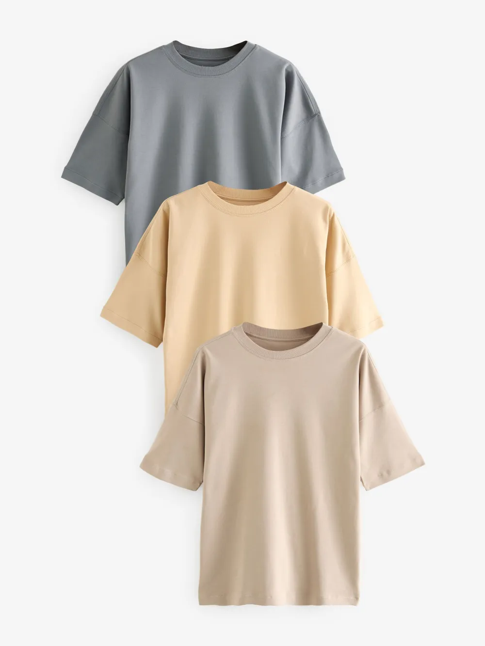 3-Piece Set Of Oversized Pure Cotton T-Shirts