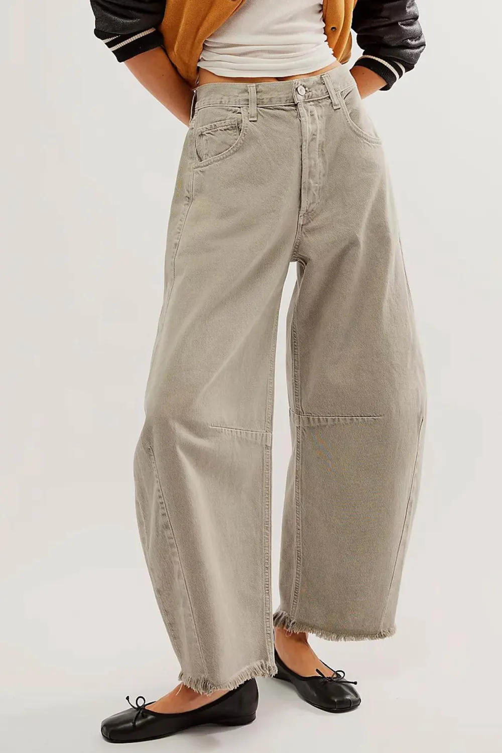 Cropped Straight Denim Pants
