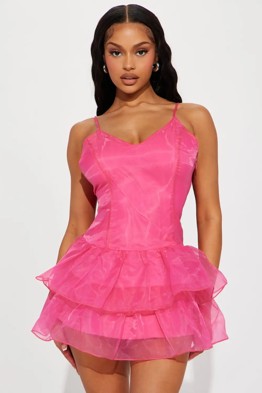 Chloe Ruffle Mini Dress - Pink