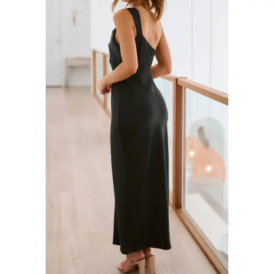 Single Shoulder Sleeveless Maxi Dress