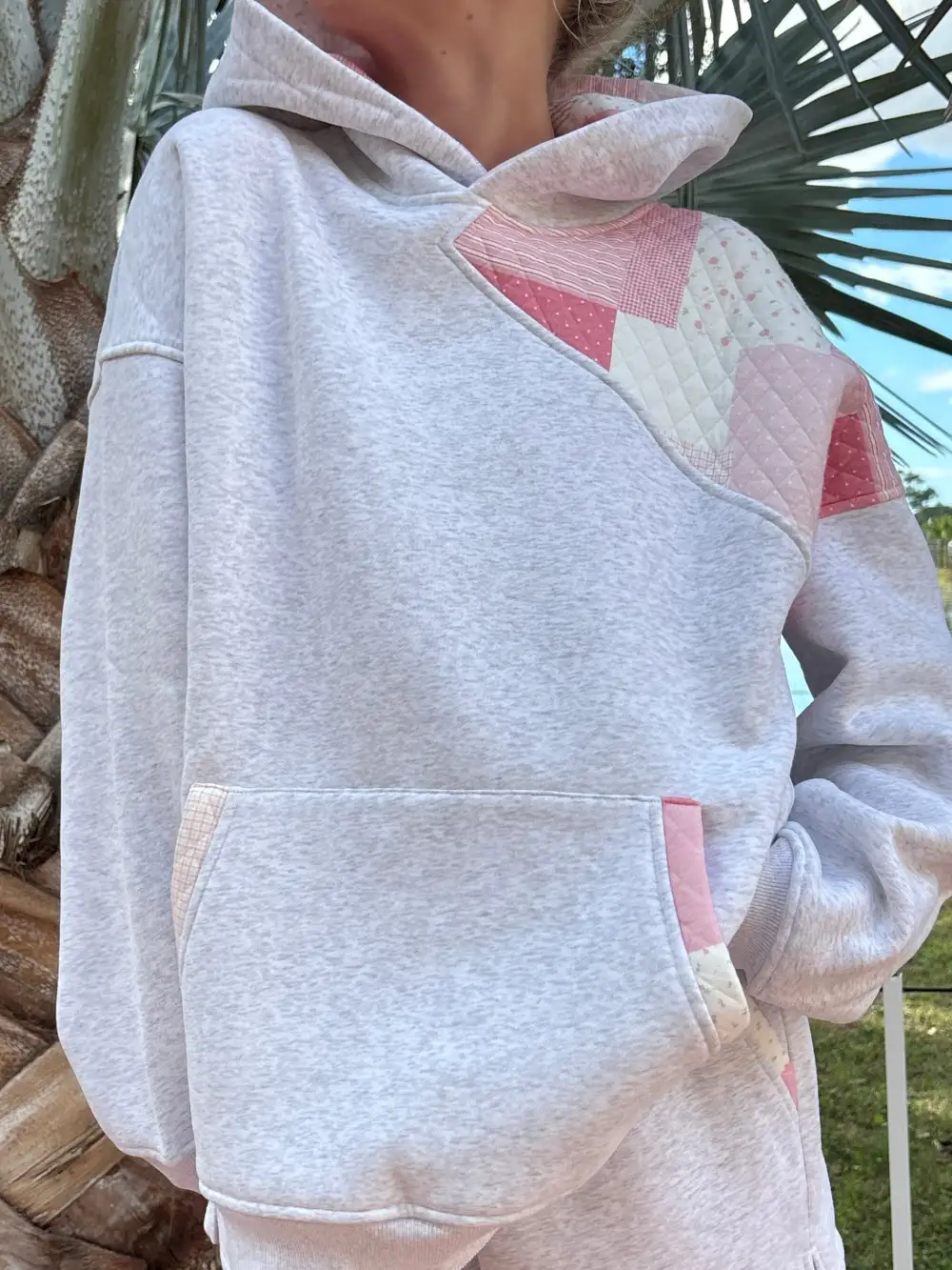 Everyday Quilted Patchwork Hoodie