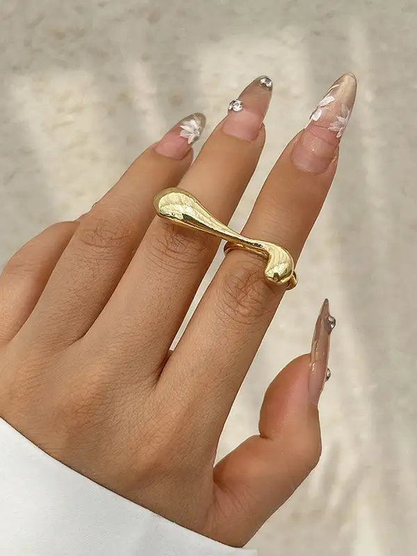 Geometric Polished Office Ring