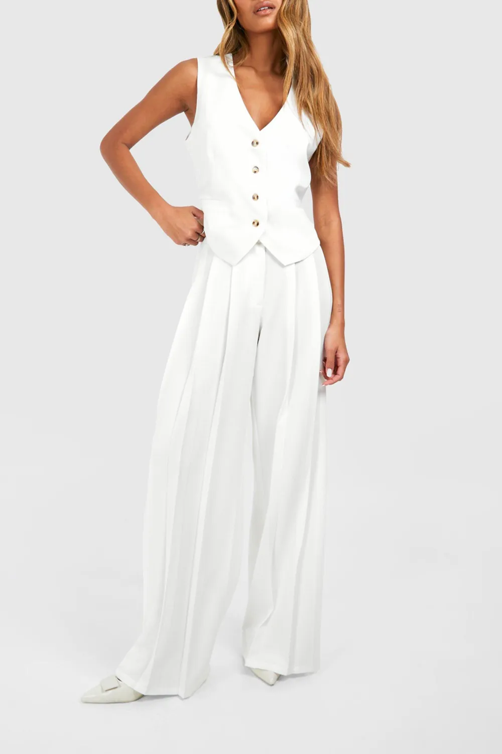 Ladies Linen V-Neck Vest