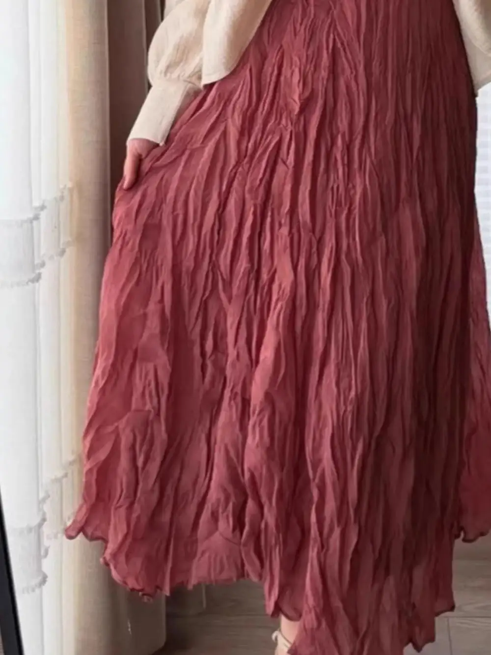 Ruched Elastic Skirt