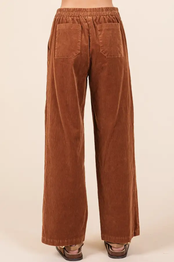 Mittoshop Corduroy Back Elastic Waist Pants