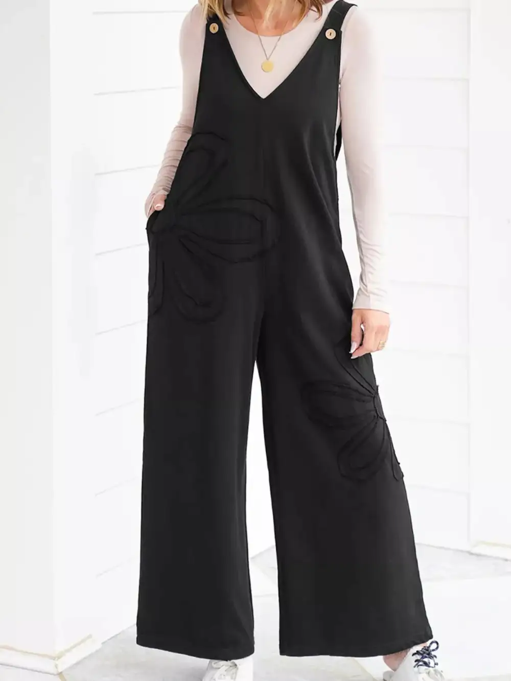 Wide Leg Neck Jumpsuit
