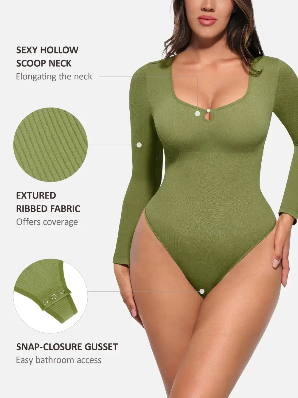 Seamless Ribbed Shaping Bodysuit