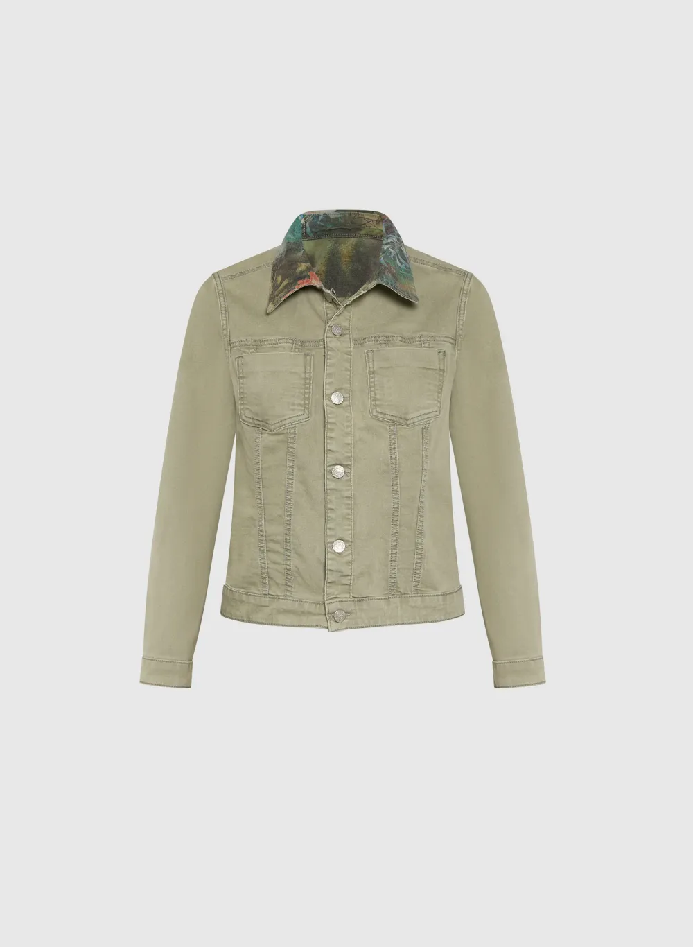 Retro Print Denim Jacket