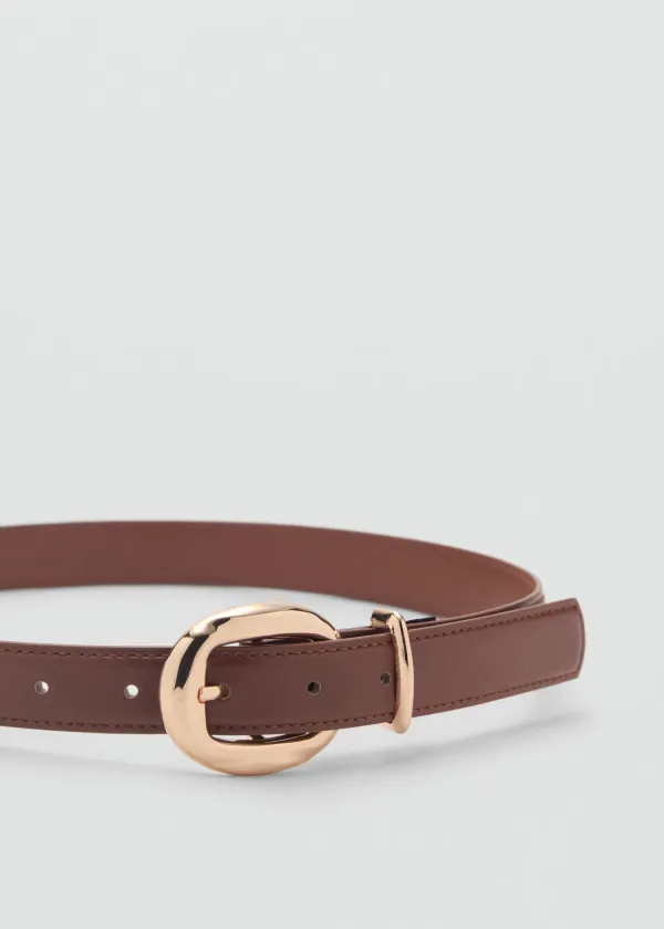 Casual Style Plain Rounded  Buckle Belts