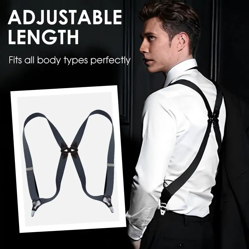 Men's X-Back Suspenders with Hook Clips