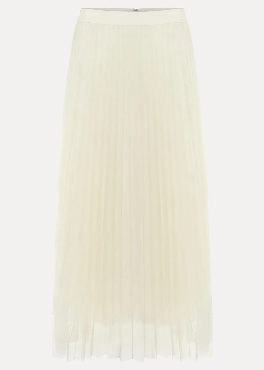 Solid-Color Pleated Net Skirt
