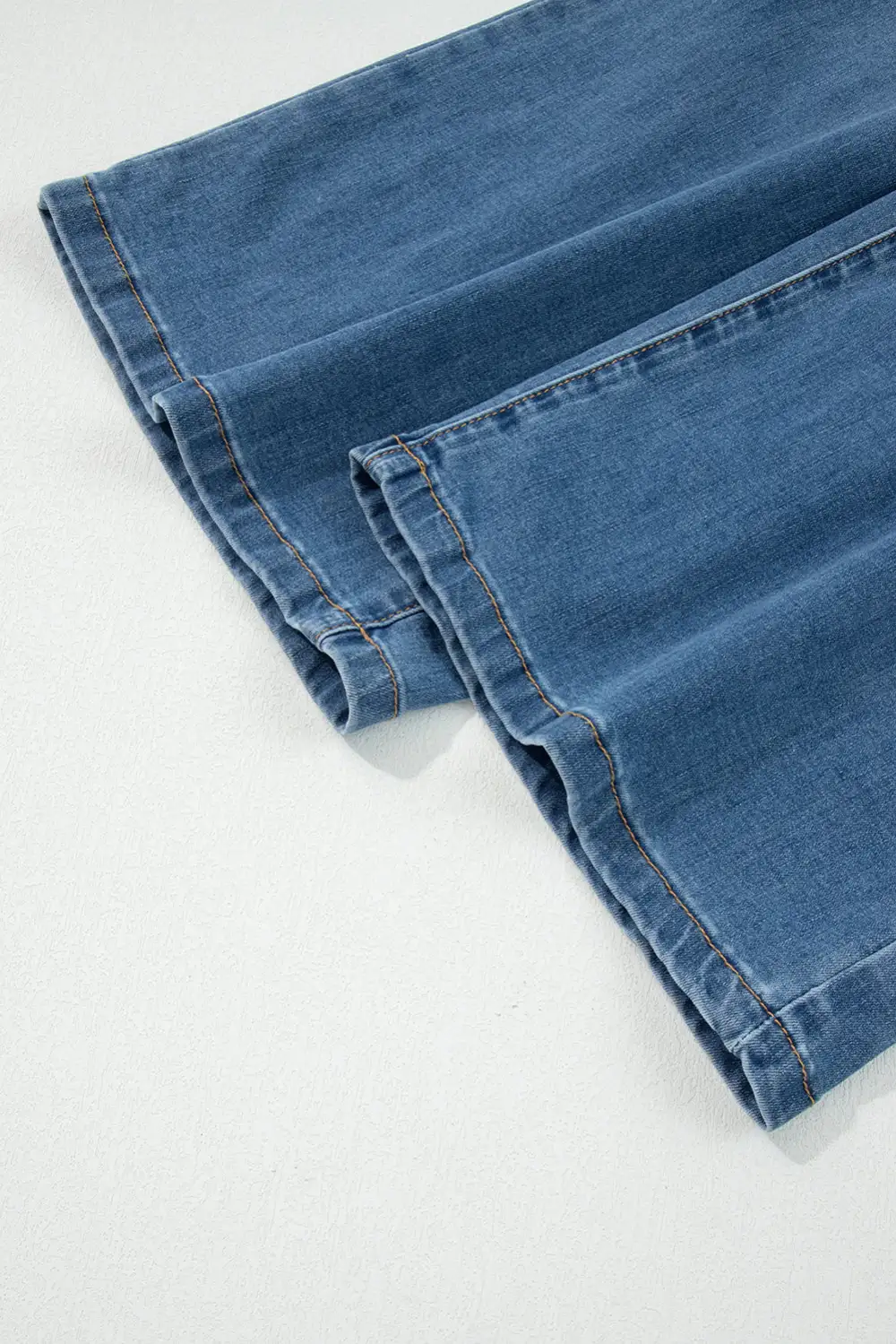 Multi Buttons High Waist Wide Leg Jeans With Pockets