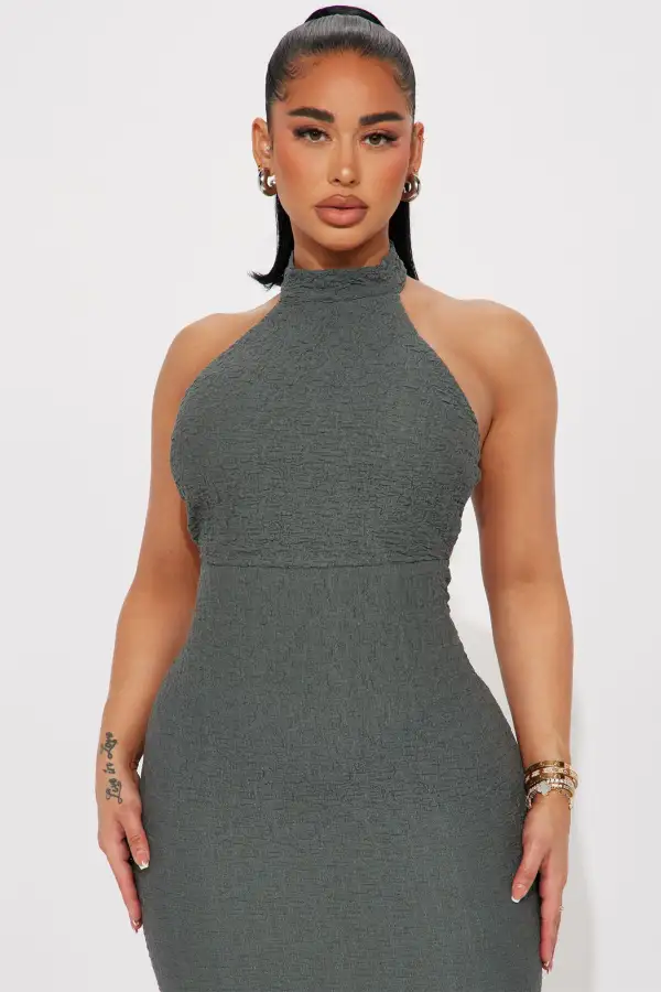 Taelynn Textured Maxi Dress - Charcoal