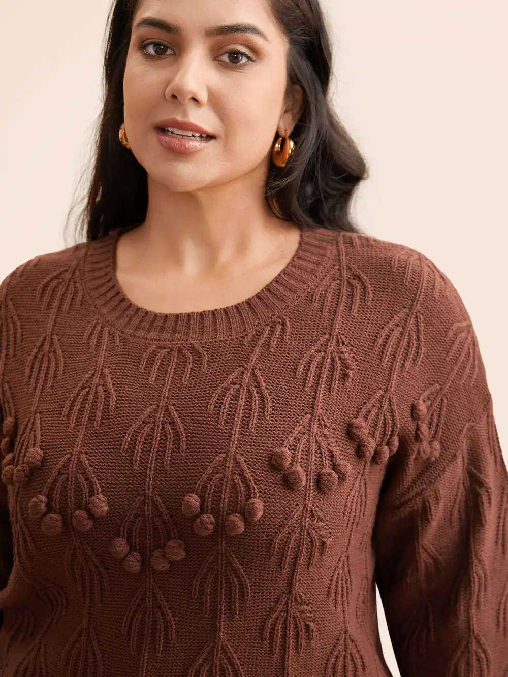 Crochet Floral Drop Shoulder Sleeve Pullover