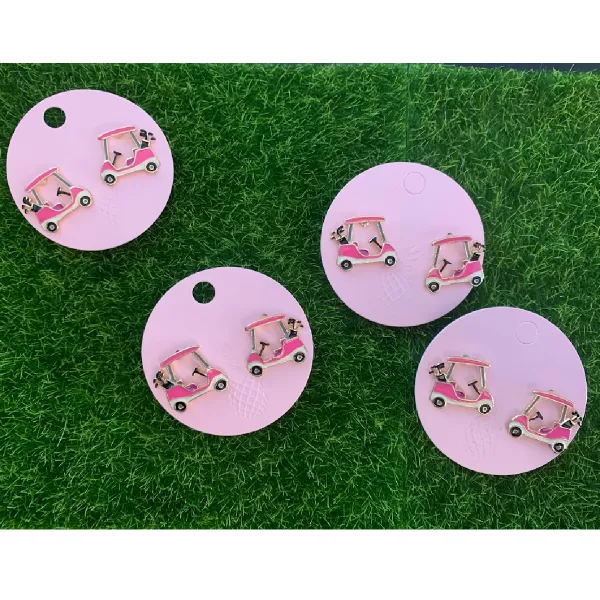 Golf Cart Signature Enamel Stud Earrings