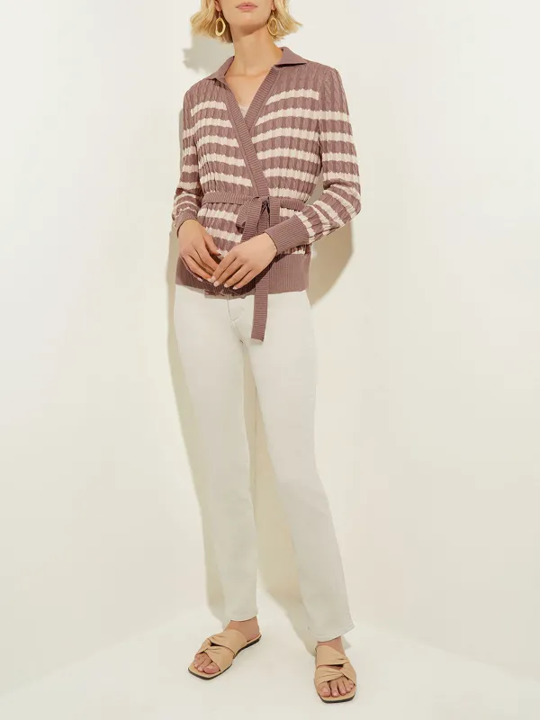 Waist Tied Striped Tunic