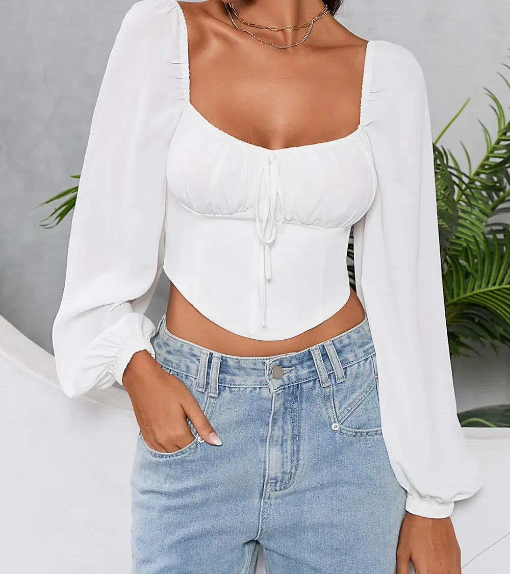 Backless Slim Fit Long Sleeve Top