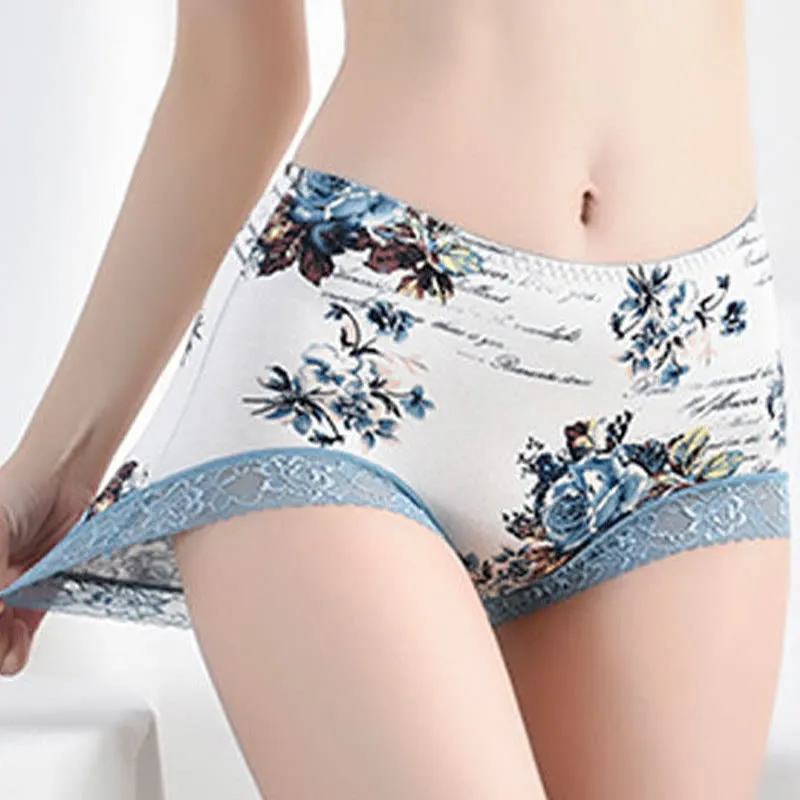 Plus Size Lace Trim Breathable Panty