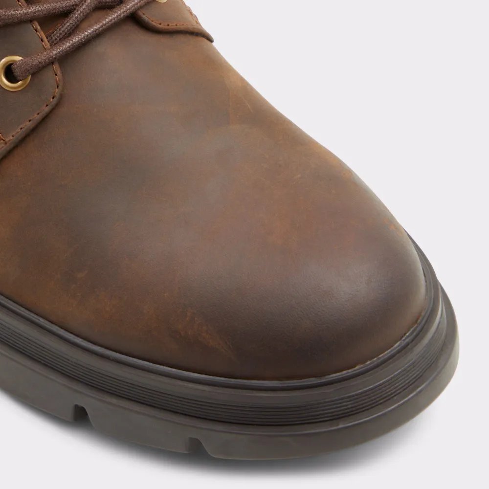 Dark Brown High Top Flat Lace-Up Men's Boots