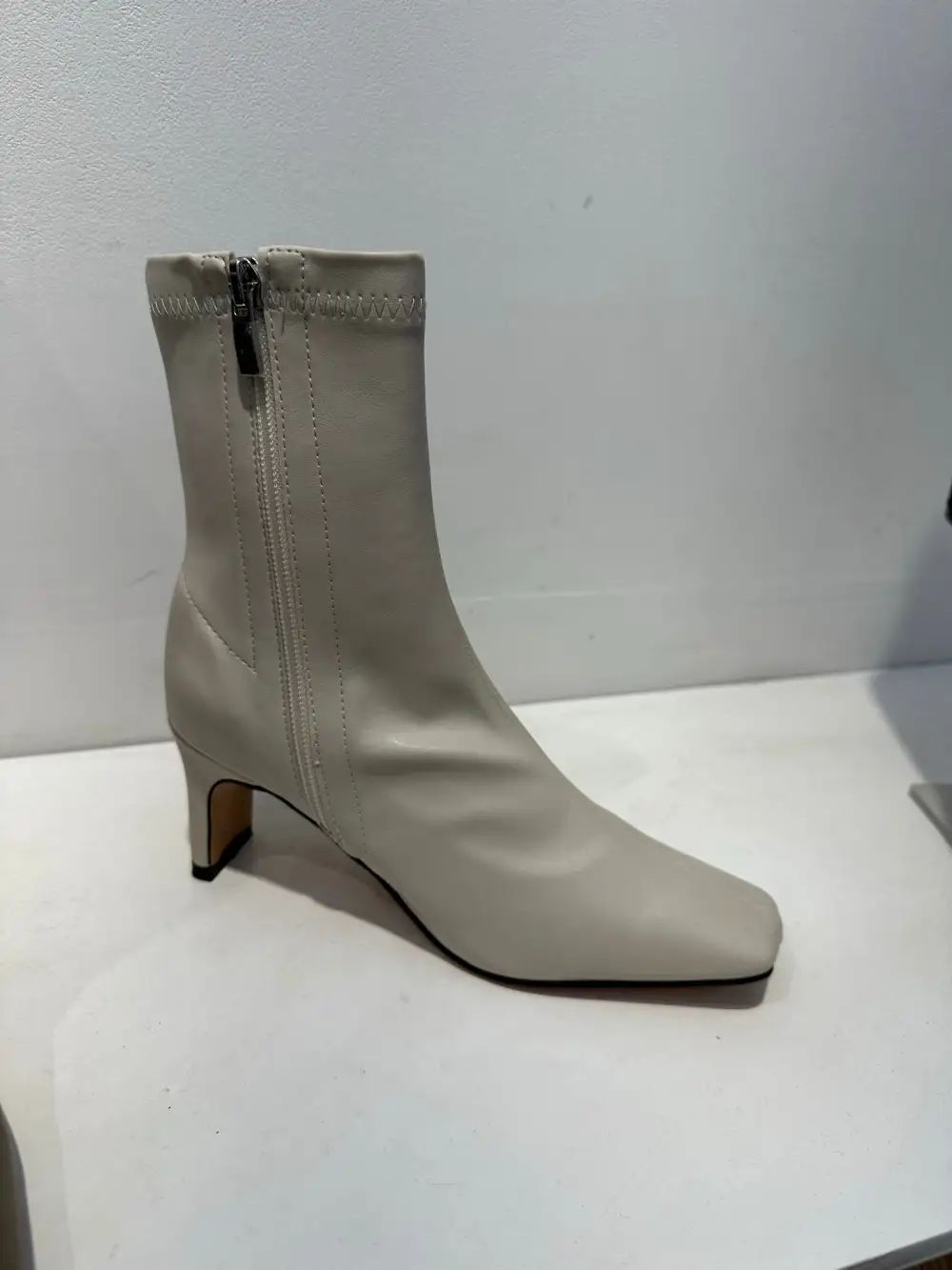 Soft Faux Leather Seamed Ankle Boots