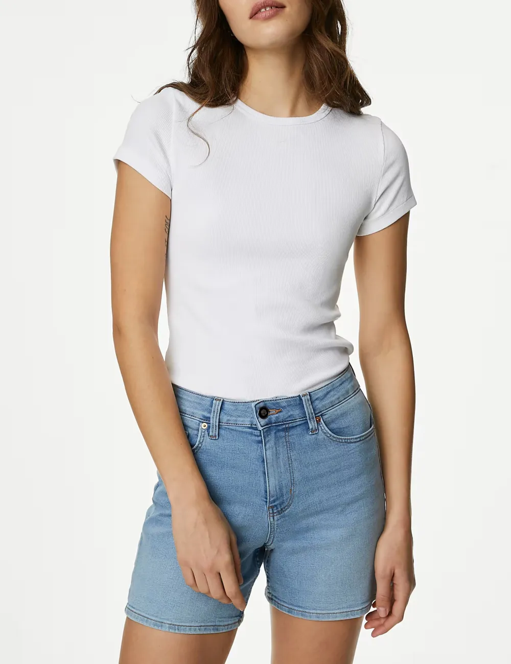 Cotton Rich Slim Ribbed T-Shirts