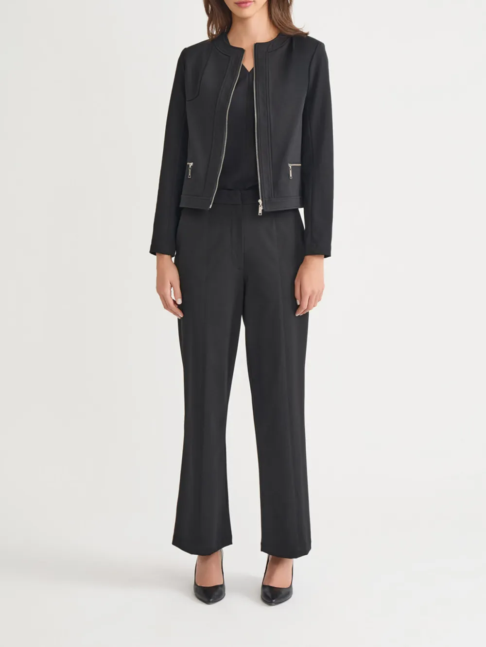 Round Neck Zipper Jacket