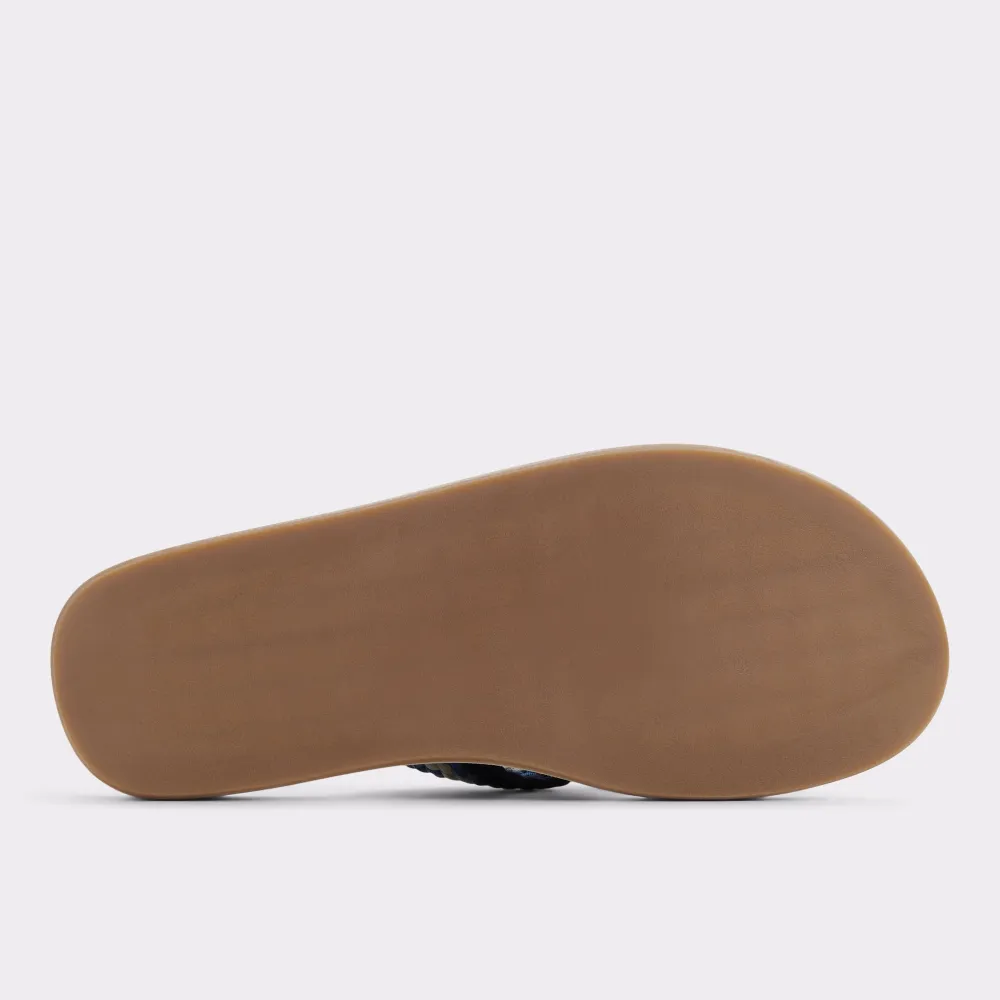 Flat Open Toe Slate Blue Flip Flops