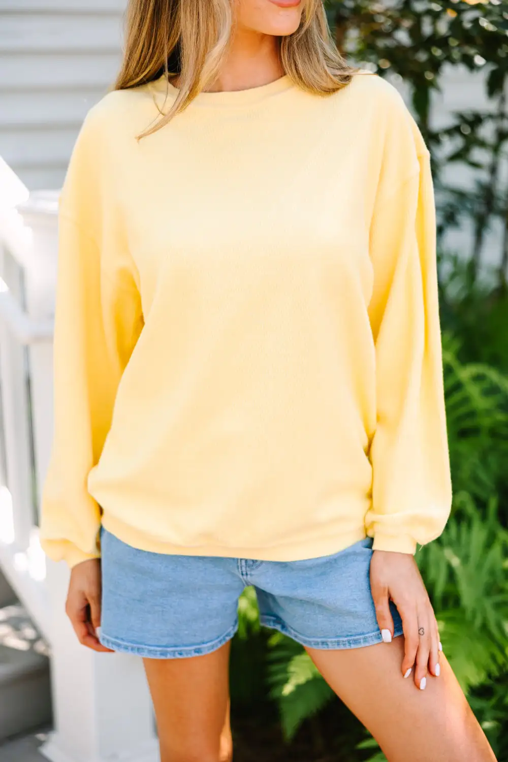 Get Together Yellow Corded Sweatshirt