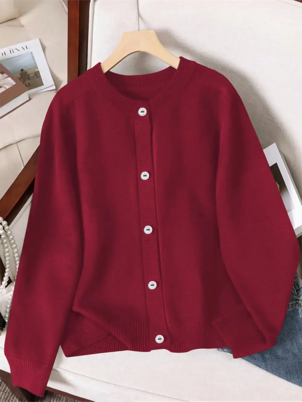 Crew Neck Cardigan