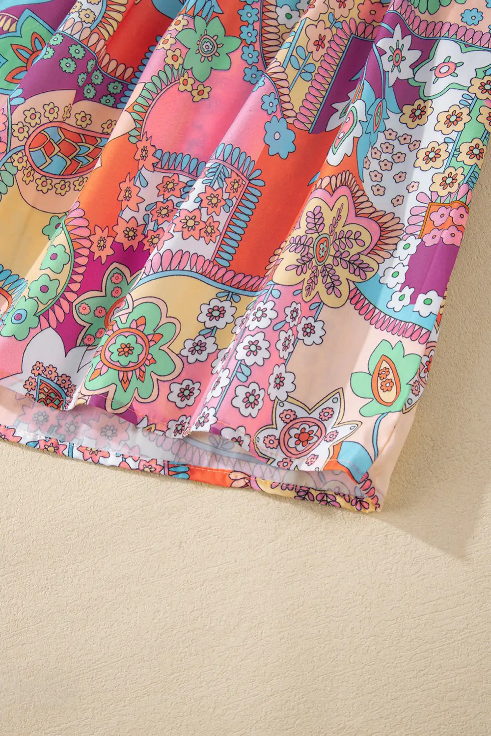 Floral Pleated Boho Blouse