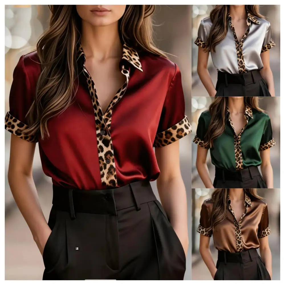 Leopard Print Satin Shirt